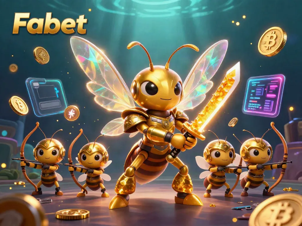 Fabet engages players with a colorful array of digital coins and vibrant casino elements.