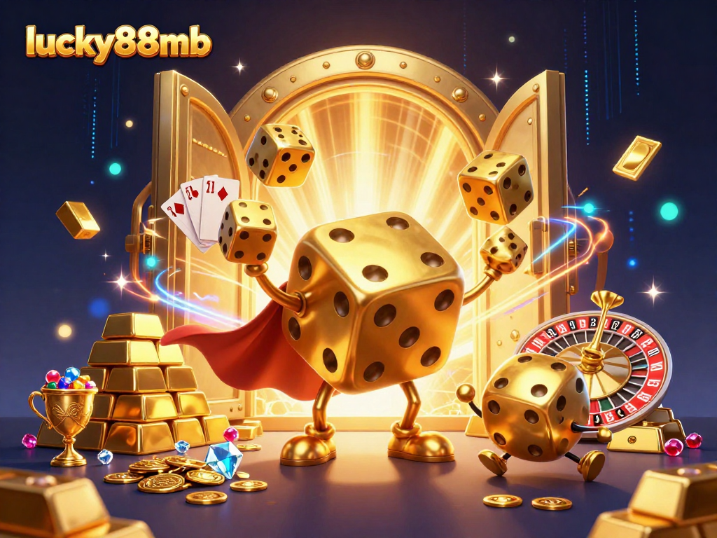 Engage with luck and strategy at lucky88mb in this vibrant 3D casino illustration.