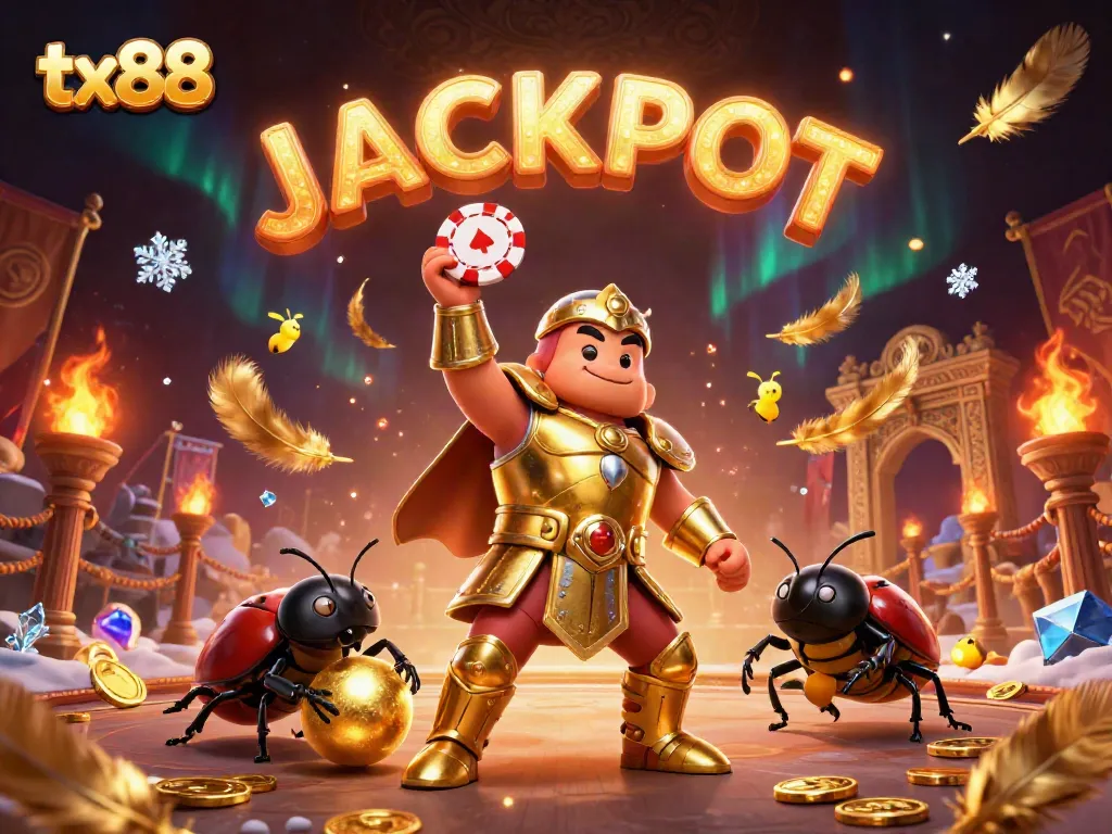 Experience the vibrant excitement of tx88 with an illustrated jackpot scene featuring dynamic characters and gold elements.