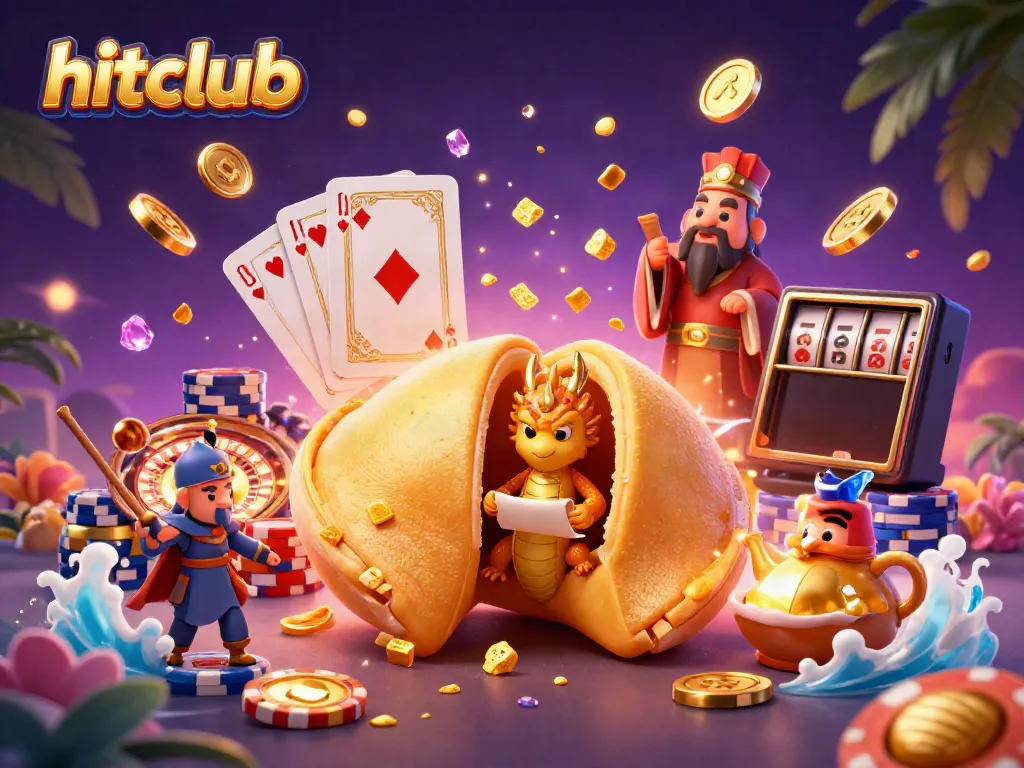 Spinning vibrant hitclub roulette with gold coins and a wise dragon in a casino setting.