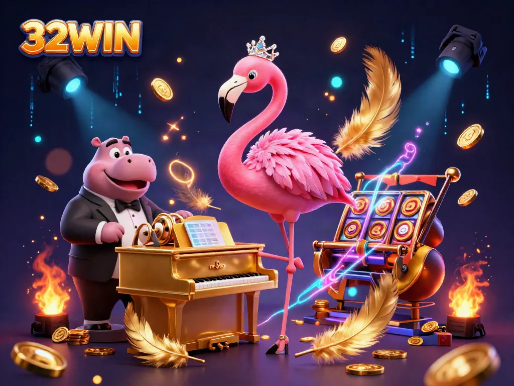 Experience exciting gameplay at 32WIN with a vibrant casino atmosphere and dynamic characters.