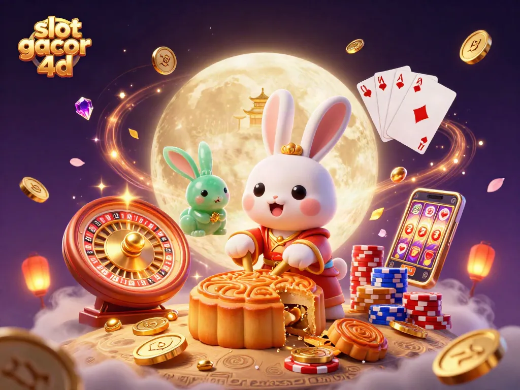 Temukan sensasi bermain slot gacor 4d dengan ilustrasi karakter imut dan elemen kasino yang berkilau.