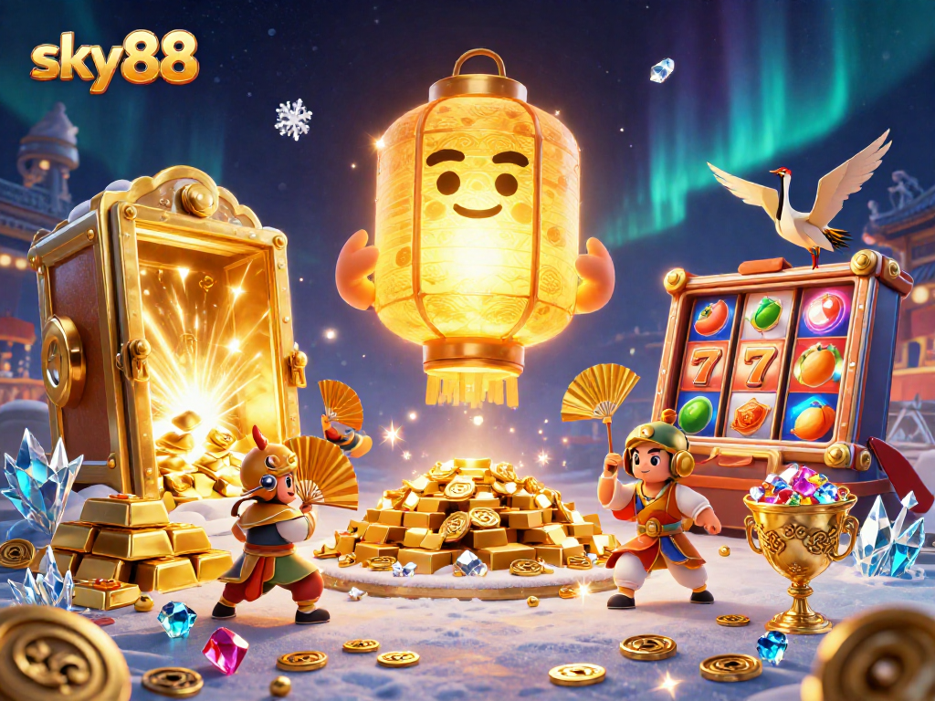 Experience thrilling slots with sky88's vibrant game elements and enchanting characters.