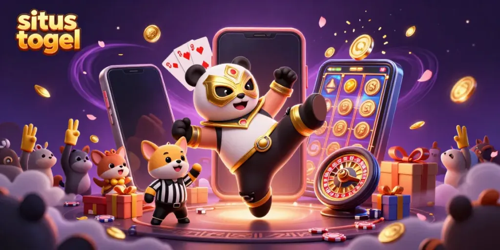 Engage in situs togel excitement with vibrant panda wrestler, dynamic slot games, and cheering animal fans