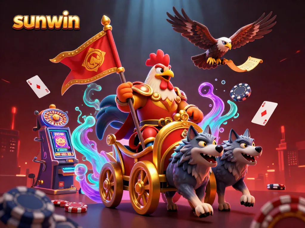 Experience thrilling gameplay with sunwin's 3D illustration featuring an epic casino adventure.