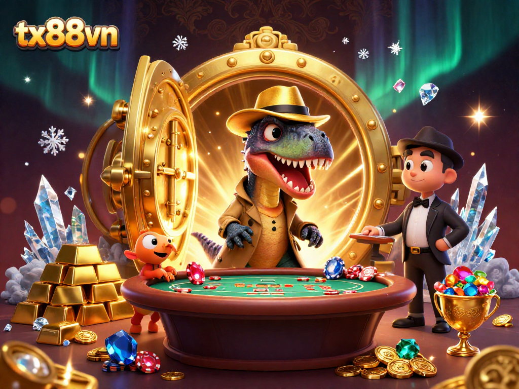 Engage with tx88vn as a velociraptor card counter conspires at the blackjack table surrounded by jewels.