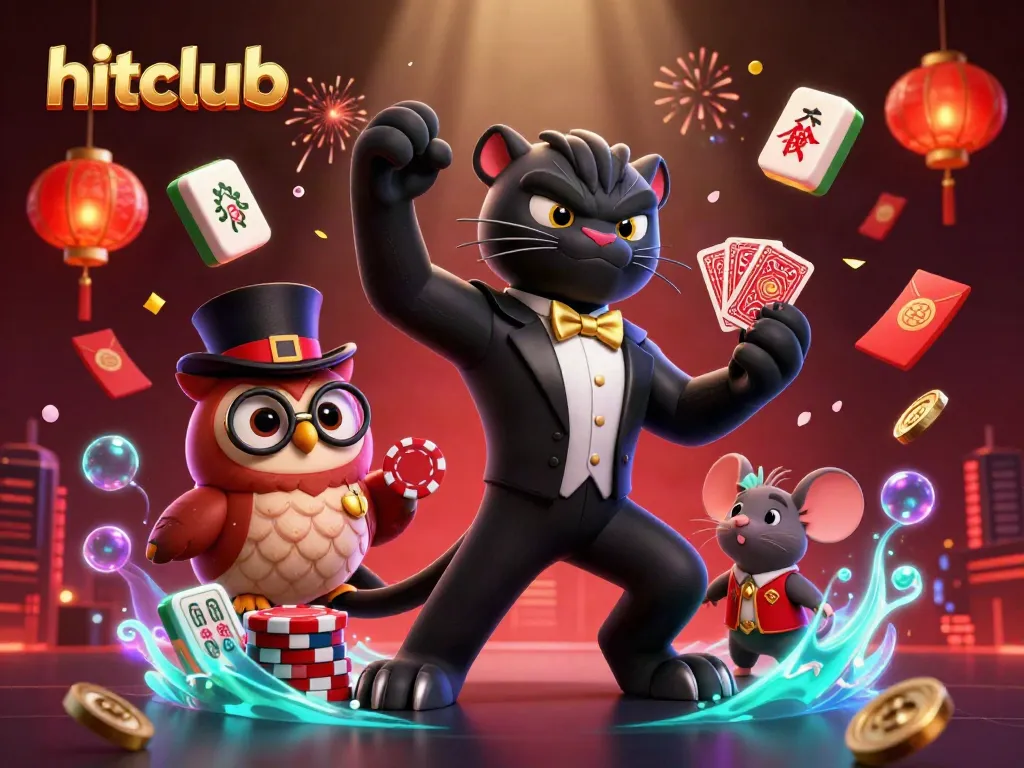 Hitclub: Experience the thrill of casino gaming with charming characters and festive elements.