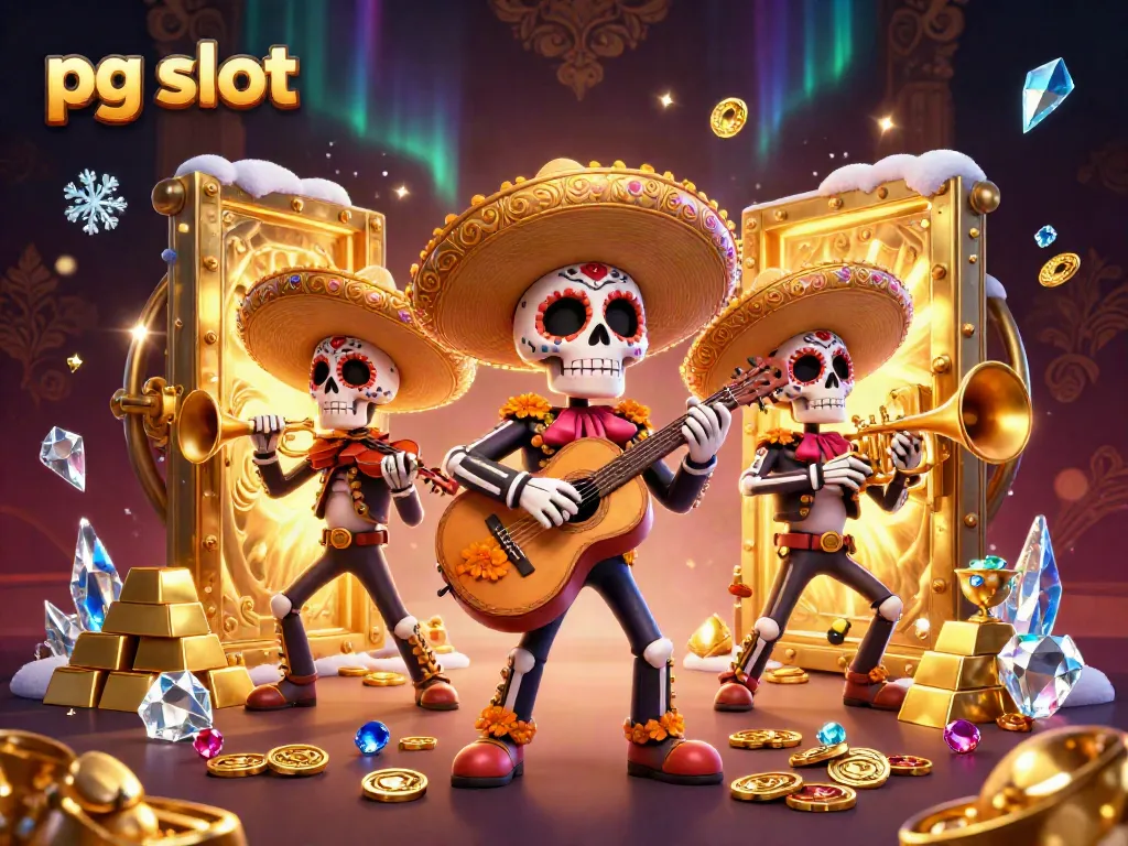 Spin the reels with colorful PG Slot gameplay featuring mariachi characters and treasure elements.